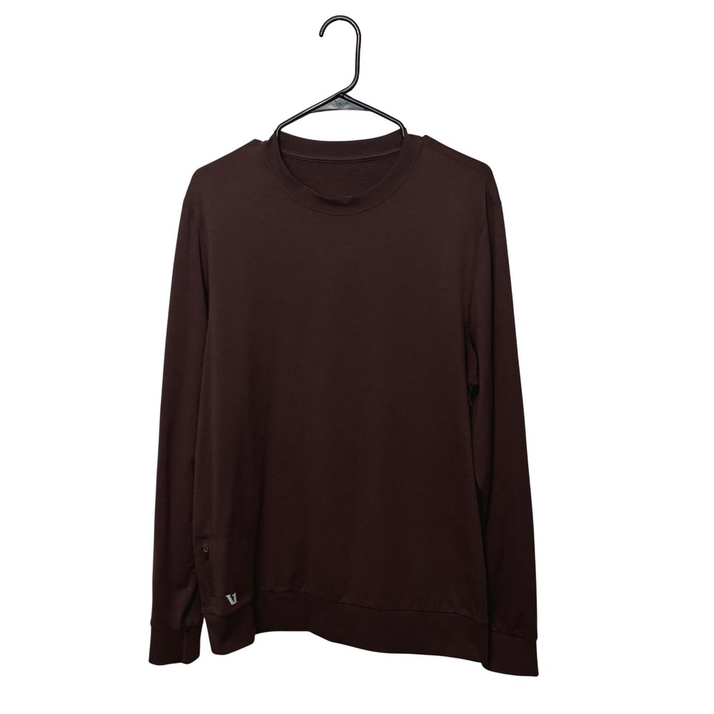 Vuori Ponto Performance Crewn Sweatshirt Mens XL Brown V224 Long Sleeve Pullover